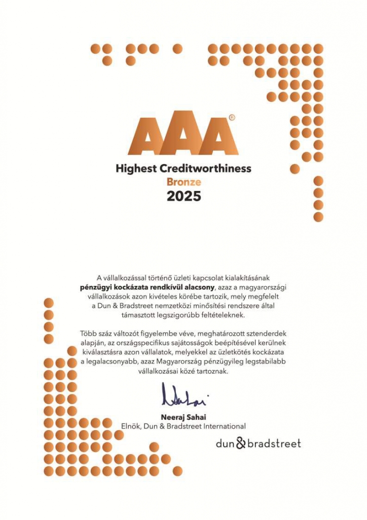 Tanúsítvány 2025